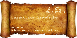Lazarovics Szemőke névjegykártya
